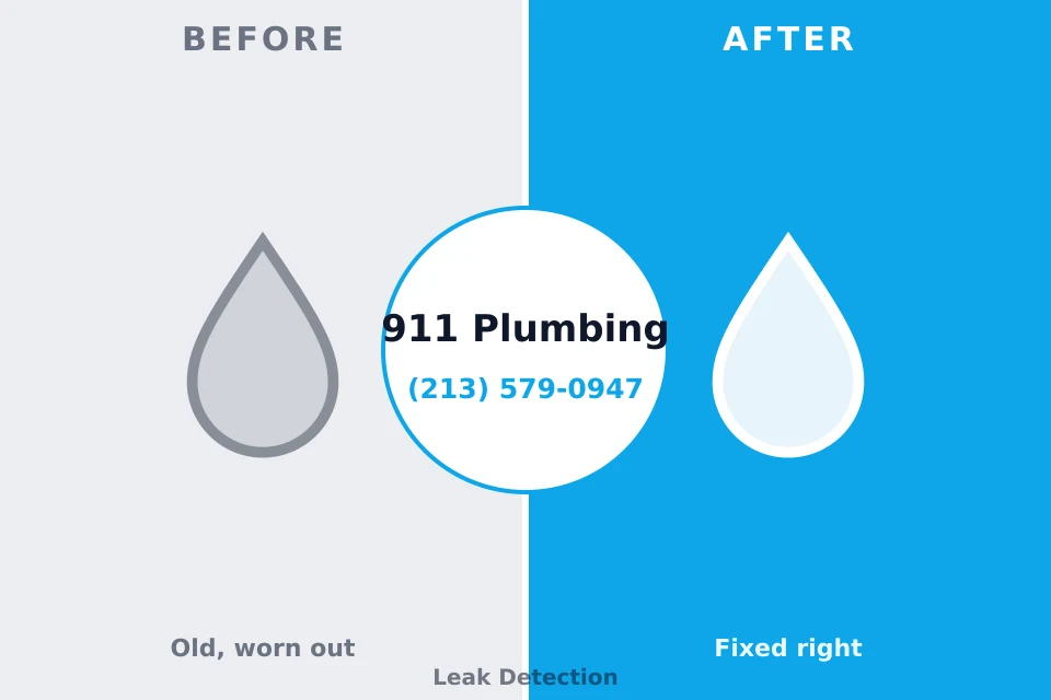 Before and after: plumbing repair Colwyn, PA